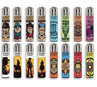 Accendini clipper large collezione completa Cowboy Life ricaricabile 16 pezzi