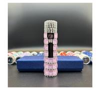 Accendini elettrici con strass Accendino USB ricaricabile, accendini al plasma a doppio archi antivento, sigaro fresco per ragazze e donne (Color : Pink)