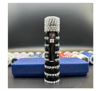 Accendini elettrici con strass Accendino USB ricaricabile, accendini al plasma a doppio archi antivento, sigaro fresco per ragazze e donne (Color : Black)