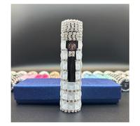 Accendini elettrici con strass Accendino USB ricaricabile, accendini al plasma a doppio archi antivento, sigaro fresco per ragazze e donne (Color : White)