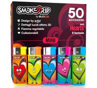 Accendini PARTICOLARI Strani da Collezione Fantasia HEARTS Dettagli LUCIDI Accendino Grafiche Originali Artista Italiano Made in Italy Box da 50 Accendini Elettronici Ricaricabili