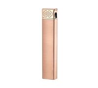 Accendino a butano antivento con fiamma regolabile, accendino a fiamma libera con mola ultra fine, adatto for campeggio con candele, regalo for uomo (butano non incluso)(Brown)