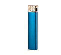 Accendino a butano antivento con fiamma regolabile, accendino a fiamma libera con mola ultra fine, adatto for campeggio con candele, regalo for uomo (butano non incluso)(Blue)