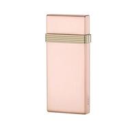 Accendino a butano in metallo ultrasottile con apertura a ribalta, fiamma morbida e accensione a mola tradizionale, adatto come regalo da cucina e da campeggio (rosso)(Pink)