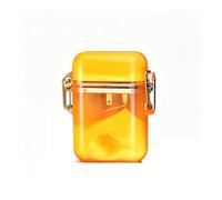 Accendino a butano trasparente e multifunzionale, dotato di blocco di sicurezza e fiamma regolabile. Ideale per viaggi e campeggio. Un regalo perfetto anche per gli uomini.(Orange2)