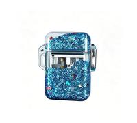 Accendino a butano trasparente e multifunzionale, dotato di blocco di sicurezza e fiamma regolabile. Ideale per viaggi e campeggio. Un regalo perfetto anche per gli uomini.(Blue1)