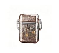 Accendino a butano trasparente e multifunzionale, dotato di blocco di sicurezza e fiamma regolabile. Ideale per viaggi e campeggio. Un regalo perfetto anche per gli uomini.(Brown)