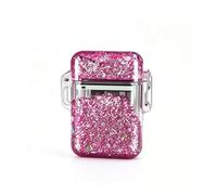 Accendino a butano trasparente e multifunzionale, dotato di blocco di sicurezza e fiamma regolabile. Ideale per viaggi e campeggio. Un regalo perfetto anche per gli uomini.(Pink1)