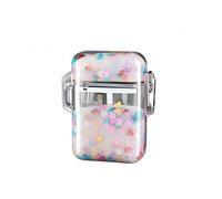 Accendino a butano trasparente e multifunzionale, dotato di blocco di sicurezza e fiamma regolabile. Ideale per viaggi e campeggio. Un regalo perfetto anche per gli uomini.(Pink)