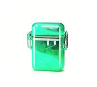 Accendino a butano trasparente e multifunzionale, dotato di blocco di sicurezza e fiamma regolabile. Ideale per viaggi e campeggio. Un regalo perfetto anche per gli uomini.(Green2)