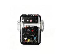 Accendino a butano trasparente e multifunzionale, dotato di blocco di sicurezza e fiamma regolabile. Ideale per viaggi e campeggio. Un regalo perfetto anche per gli uomini.(Black)