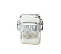 Accendino a butano trasparente e multifunzionale, dotato di blocco di sicurezza e fiamma regolabile. Ideale per viaggi e campeggio. Un regalo perfetto anche per gli uomini.(White1)