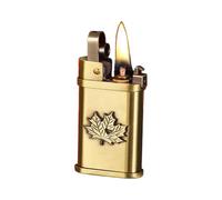 Accendino a cherosene antivento in metallo con pressione laterale, riutilizzabile, portatile e pratico, design sigillato, un ottimo regalo for i ragazzi (carburante non incluso)(Gold)