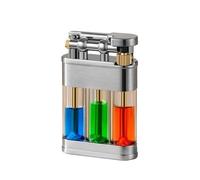 Accendino a cherosene con tanica di olio trasparente, classico accendino a mola vecchio stile, accendini a cherosene ricaricabili a fiamma libera antivento, adatti for campeggio con candele (carburant