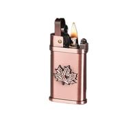 Accendino a cherosene in metallo retrò antivento, accensione a pressione laterale, design sigillato, adatto for candele da campeggio, regalo for ragazzi (carburante non incluso)(Red)