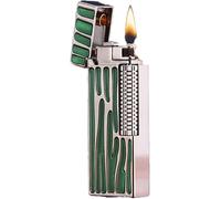 Accendino A Cherosene in Metallo Vecchio Stile, Accensione Laterale della Mola, Cherosene Ricaricabile, Fiamma Libera E Fiamma Dolce, Adatto per Uso Interno Ed Esterno, Green