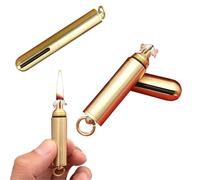 Accendino a cherosene in ottone vintage, antivento e impermeabile, con gancio portachiavi, riutilizzabile, adatto for il trasporto quotidiano/regalo (escluso il cherosene)