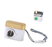 Accendino a cherosene intelligente a controllo vocale, accendino da trincea retrò, quattro metodi di illuminazione, con serbatoio di carburante trasparente adatto per campeggio all'aperto (White1)