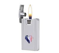 Accendino a cherosene intelligente, quattro modalità di accensione, accendino a fiamma morbida attivato vocalmente, accendino antivento, serbatoio del carburante trasparente, adatto for uomini e donne