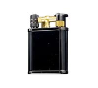 Accendino a cherosene vintage 2 in 1, accendino a cherosene a bilanciere antico con fiamma morbida e fiammiferi, adatto for viaggi in campeggio all'aperto(Black)