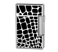 Accendino a doppia fiamma, accendini commutabili con fiamma morbida/jet, accendini a torcia ricaricabili/regolabili a butano antivento, regalo for collezione/sigaretta/sigaro/candela ( Color : Silver