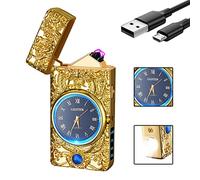 Accendino a forma di drago, accendino al plasma, accendini elettrico ad arco, USB accendini multifunzione, antivento (oro)