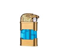 Accendino a mola antivento retrò, serbatoio di gas trasparente Accendino antivento multicolore Fiamma regolabile/accendino a butano ricaricabile Accendino a gas for candele, campeggio, barbecue (senza