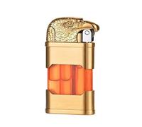 Accendino a mola antivento retrò, serbatoio di gas trasparente Accendino antivento multicolore Fiamma regolabile/accendino a butano ricaricabile Accendino a gas for candele, campeggio, barbecue (senza