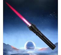 Accendino a torcia con spada laser a fiamme rosse e blu, accendino da cucina a butano, fiamma regolabile portatile e blocco di sicurezza, torcia antivento, accendino a butano ricaricabile per dessert,