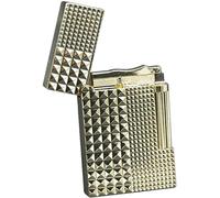 Accendino Al Butano, Accendino Per Sigari Con Accensione A Scivolo Laterale, Fiamma Morbida Quadrata, Ricaricabile E Regolabile, Per Scatola Da Fumo, Adatto Per Collezione/Regalo,Gold