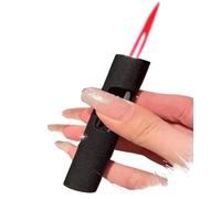 Accendino antivento a butano, accendini ricaricabili, fiamma regolabile, leggero e portatile, for camino, candele, campeggio, griglia(Black)