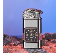Accendino antivento vintage con lunetta for orologio, torcia a fiamma, 2024 nuovo accendino vintage antivento unico e cool, accendini vintage a forma di cavallo/tigre/drago, accendini a gas butano ric