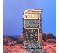 Accendino antivento vintage con lunetta for orologio, torcia a fiamma, 2024 nuovo accendino vintage antivento unico e cool, accendini vintage a forma di cavallo/tigre/drago, accendini a gas butano ric