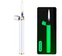 Accendino cilindrico a fiamma regolabile, accendino a gas ricaricabile, accendino a torcia a butano, accendino a fiamma aperta con mola, mini accendino portatile, regalo (butano non incluso) ( Color :