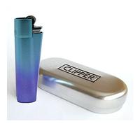 Accendino Clipper in metallo, colore blu gradiente