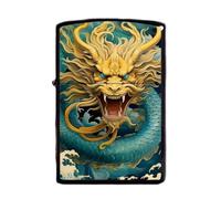 Accendino con drago 2024, regalo per l'anno 2024, compatibile con inserti di dimensioni 3,6 cm x 1,2 cm x 5 cm, custodia elegante per collezionisti e fumatori