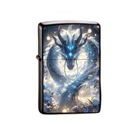 Accendino con drago cinese 2024, regalo anno del drago, sostituibile per Zippo (solo custodia), dimensioni inserto compatibile 3,6 cm x 1,2 cm x 5 cm (stile 14)