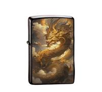 Accendino con drago cinese 2024, regalo anno del drago, sostituibile per Zippo (solo custodia), dimensioni inserto compatibile 3,6 cm x 1,2 cm x 5 cm (stile 26)