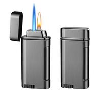 Accendino con sensore intelligente, USB, antivento, ricaricabile, a due fiamme, supporta diversi metodi di accensione (senza gas)