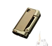 Accendino da Uomo Vintage in Metallo da Trincea Sigaro a Benzina Mola a Cherosene Accendini Corpo in Rame Puro Accessori per Sigarette da Collezione,Gold