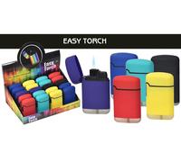ACCENDINO EASY TORCH 1 FIAMMA JET FLAME RICARICABILE GOMMATO VARI COLORI WWJ100