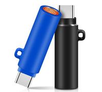 Accendino elettrico, 2 accendini USB, 4,2 cm, ad arco elettrico, antivento, senza fiamma, piccolo portatile, plug and play (nero e blu)