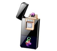 Accendino elettrico, accendino ricaricabile tramite USB, accendino a doppio arco al plasma, accendino senza fiamma antivento, accendino a doppio arco con indicazione batteria a LED for candele, sigare