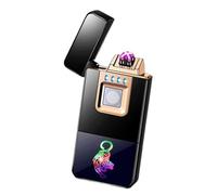 Accendino elettrico, accendino ricaricabile tramite USB, accendino a doppio arco al plasma, accendino senza fiamma antivento, accendino a doppio arco con indicazione batteria a LED for candele, sigare