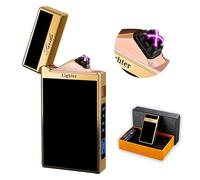 Accendino elettrico al plasma, antivento, ricaricabile, USB, con indicatore di batteria, per campeggio e barbecue all'aperto