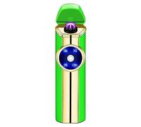 Accendino elettrico con tre archi, accendino al plasma per esterni, ricaricabile, USB, antivento, con indicatore di batteria (verde)