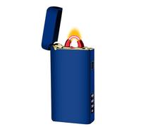 Accendino Elettrico Plasma Fiamma Antivento RSBYE Personalizzato Candele Accendino USB Type C Ricaricabile con Indicatore della Batteria (Blu)