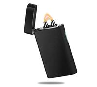 Accendino Elettrico RSBYE Plasma Fiamma Antivento Personalizzato Candele Accendino USB Ricaricabile con Indicatore della Batteria (Nero opaco)