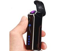 Accendino Elettrico USB Ricaricabile Senza Fiamma Antivento Impulso Elettronico Doppio Arco Accendino al Plasma Senza Sigaretta con Batteria Sostituibile per Fumare Barbecue da Campeggio