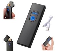 Accendino elettronico ricaricabile USB, accensione touch, caricatore USB, accendino a doppia accensione, antivento, ricaricabile, per candele, accendino elettrico ricaricabile